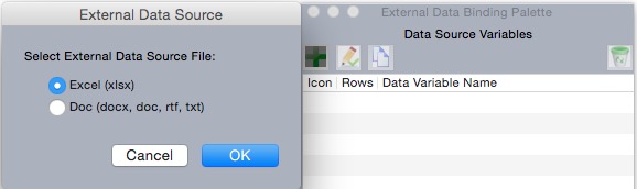 External Data Source Dialog
