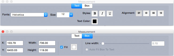 Measurement Palette