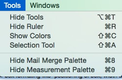 Tools Menu